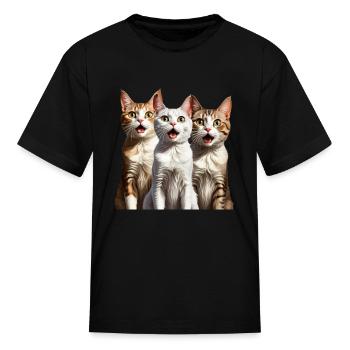 Surprised Cats - Kid's T-Shirt - black - Front