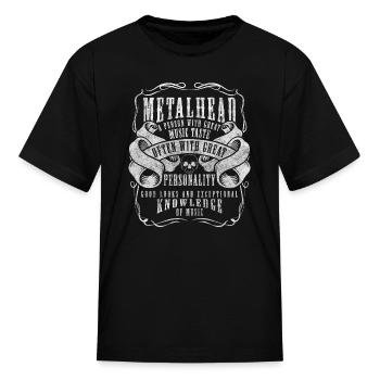 Metal Hard Rock Skull Heavy - Kid's T-Shirt - black - Front