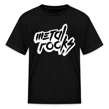 Heavy Metal Rocks Hard Rock Music Text Quote Logo - Kid's T-Shirt - black - Front