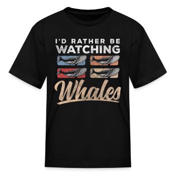 Whale Ocean Mammal Blue - Kid's T-Shirt - black - Front