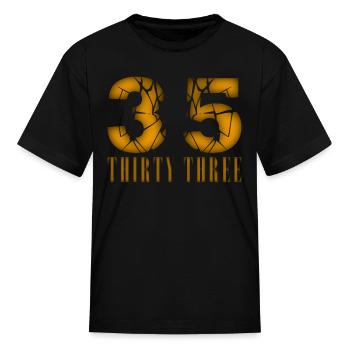 35 years old, birth saying - Kid's T-Shirt - black - Front