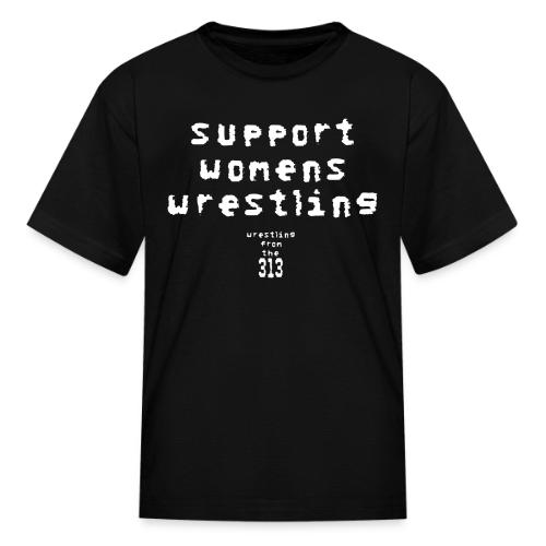 Support women’s wrestling (white) - Kid's T-Shirt
