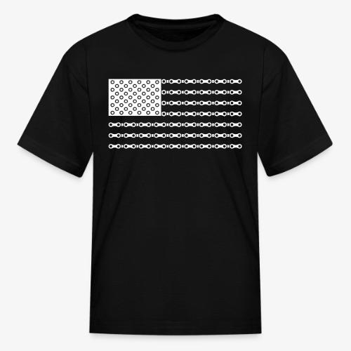 Bicycle Chain American Flag - Kid's T-Shirt