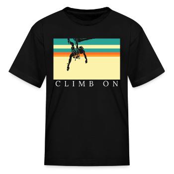 CLIMB ON ROCK - Kid's T-Shirt - black - Front