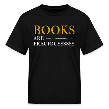 Books are Precious Pop Culture - Kid's T-Shirt - black - Front