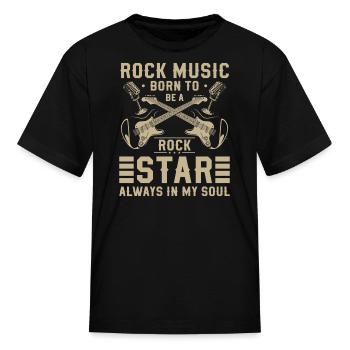 Rock Hard Rock Guitar Rockabilly - Kid's T-Shirt - black - Front