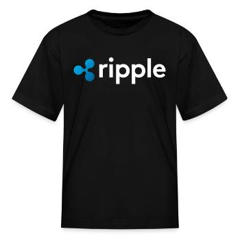 Ripple (XRP) Cryptocurrency - Kid's T-Shirt - black - Front