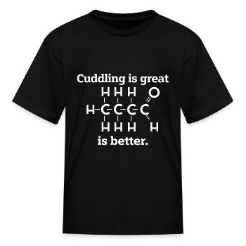 Cuddling Great Carbon Nerd Chemistry Geek Love Cou - Kid's T-Shirt - black - Front