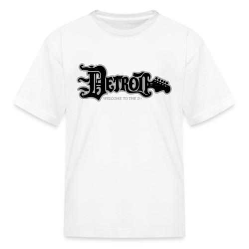 DETROIT GUITAR WTTD BLK SLR REG FONT - Kid's T-Shirt