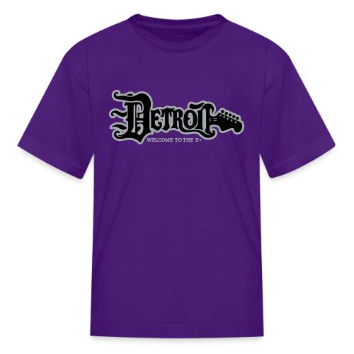 DETROIT GUITAR WTTD BLK SLR REG FONT - Kid's T-Shirt