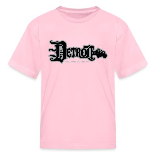 DETROIT GUITAR WTTD BLK SLR REG FONT - Kid's T-Shirt