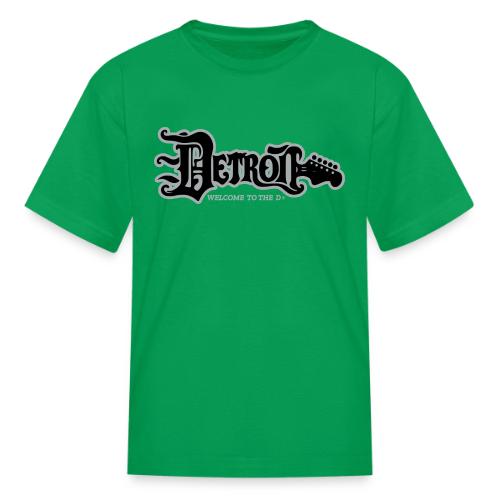 DETROIT GUITAR WTTD BLK SLR REG FONT - Kid's T-Shirt