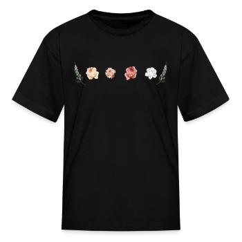 Custom Birth Month Birth Flower Shirt Gift - Kid's T-Shirt - black - Front