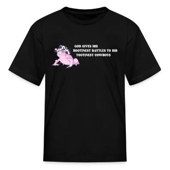God Gives His Rootinest - Kid's T-Shirt - black - Front
