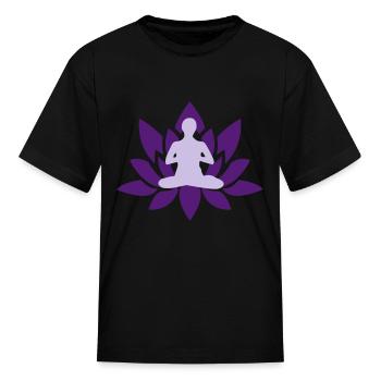 yoga zen lotus - Kid's T-Shirt - black - Front