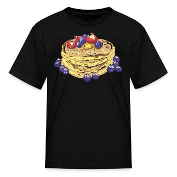 Pancakes With Berries - Kid's T-Shirt - black - Front