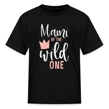 Mami de la Wild One Girl 1er anniversaire Rose d’abord - T-shirt Enfant - noir - Devant