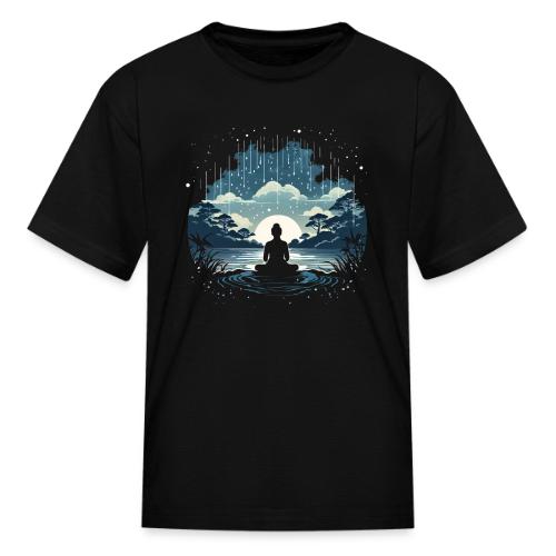 Find Your Zen: Meditative Silhouette in GentleRain - Kid's T-Shirt