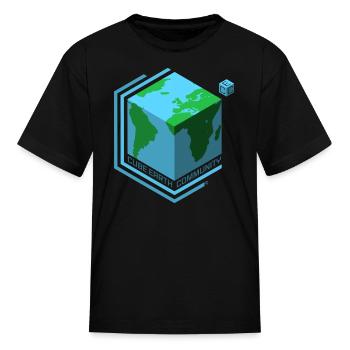 Cube Earth Community - Kid's T-Shirt - black - Front