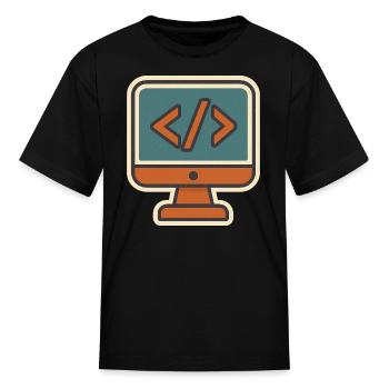 Retro Coding Vibes - Kid's T-Shirt - black - Front