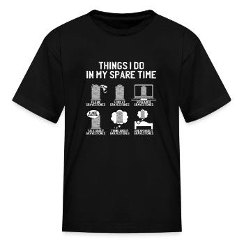 Gravestones Tombstone Grave Headstone Gifts - Kid's T-Shirt - black - Front