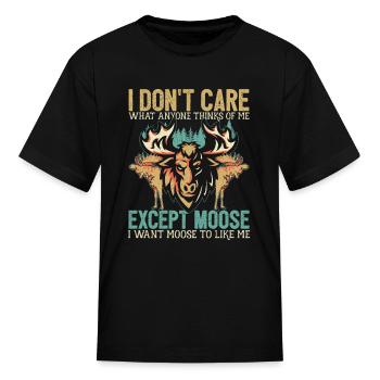 Moose Hunting Animal Lover Wild Life Moose Gifts - Kid's T-Shirt - black - Front