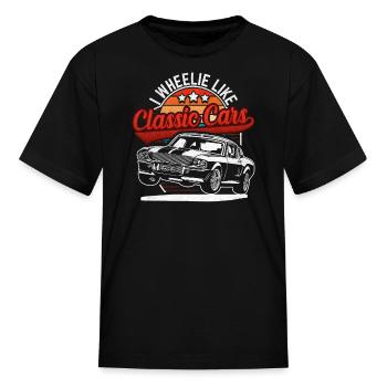Car Parts Mechanic Classic Cars Track Racing Sport - Kid's T-Shirt - black - Front