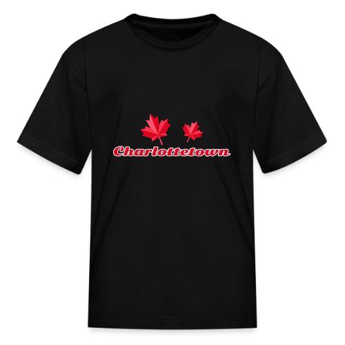 Charlottetown with two red maple leaves - Kid's T-Shirt