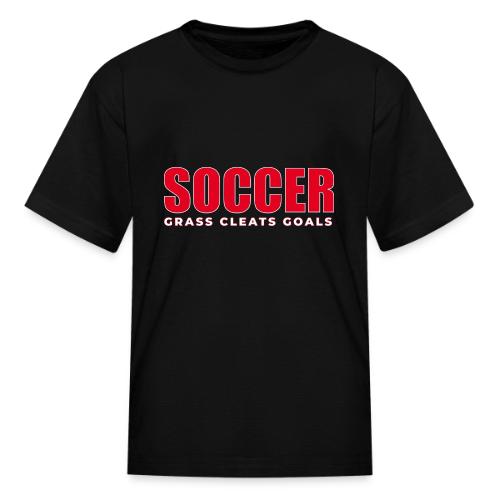Soccer Grass Cleats Goals Typography Design - Kid's T-Shirt