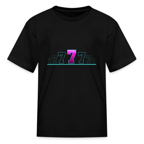 Number 7 in Magenta: Varsity Font - Kid's T-Shirt