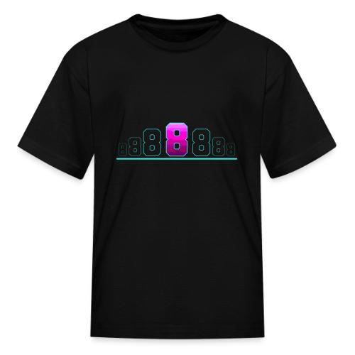 Number 8 in Magenta: Varsity Font - Kid's T-Shirt