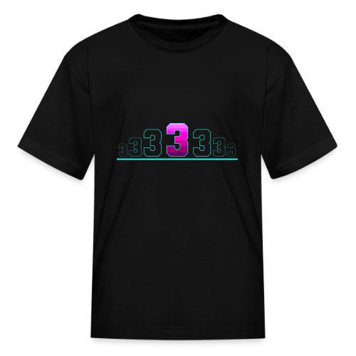 Number 3 in Magenta: Varsity Font - Kid's T-Shirt