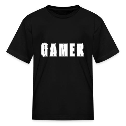 Gamer Collegiate White Text Design - Kid's T-Shirt