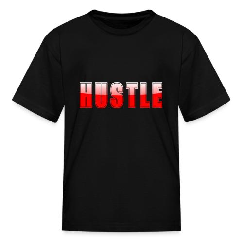 HUSTLE Bold Red Motivational Typography Design - Kid's T-Shirt