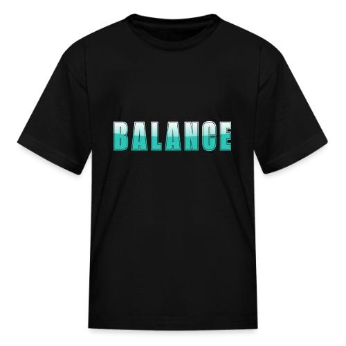 BALANCE Calm Teal Minimal Word Art Design - Kid's T-Shirt
