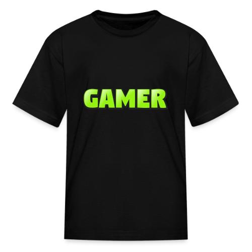 Gamer Neon Green Gaming Logo Design - Kid's T-Shirt