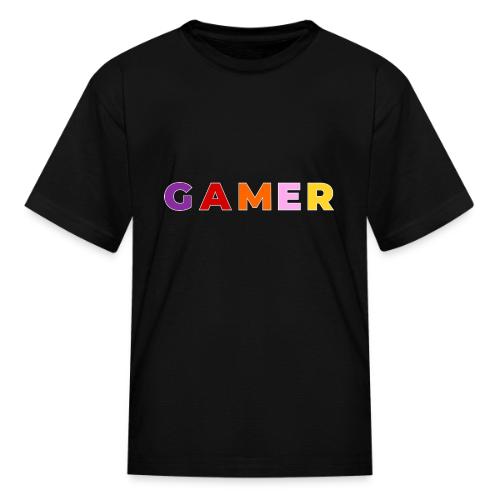 Multicolor GAMER Typography Design - Kid's T-Shirt