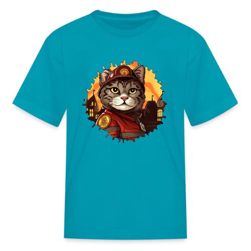 Firefighter cat - Kid's T-Shirt