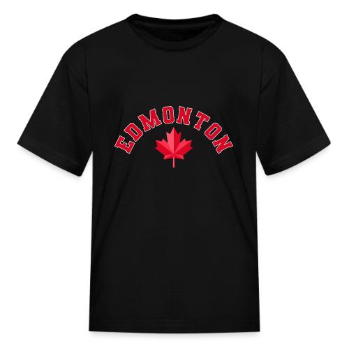 Edmonton with maple leaf - Kid's T-Shirt
