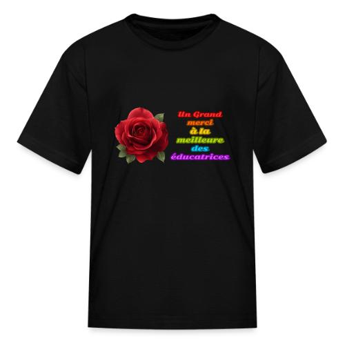 Thank You Educator: Pink and Rainbow Message - Kid's T-Shirt