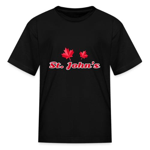 St. John's with two red maple leaves - Kid's T-Shirt