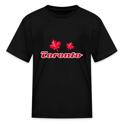 Toronto with two red maple leaves - Kid's T-Shirt