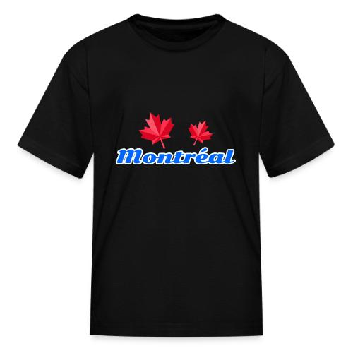 Montréal with two red maple leaves - Kid's T-Shirt