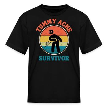 Tummy Ache Survivor - Kid's T-Shirt - black - Front