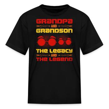 Grandpa And Grandson The Legend And The Legacy - Kid's T-Shirt - black - Front