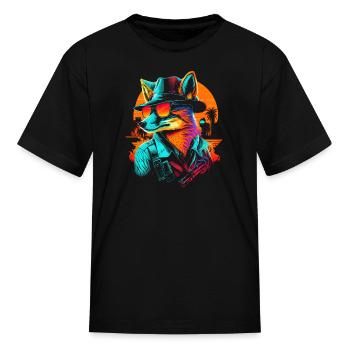 Sir Fox - Kid's T-Shirt - black - Front