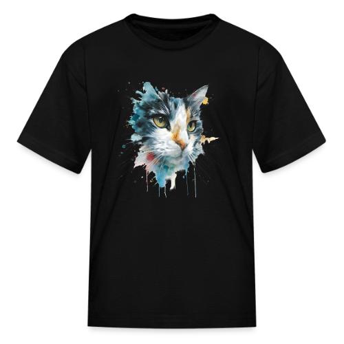 Watercolor cat face - Kid's T-Shirt