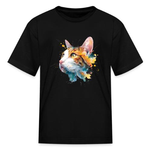 Cat: Feline Ink Burst - Kid's T-Shirt