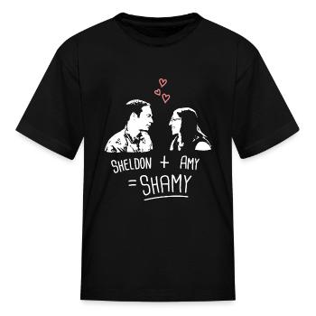 The Big Bang Theory Sheldon + Amy = Shamy - Kid's T-Shirt - black - Front