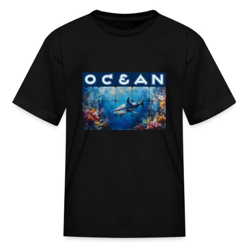 Ocean: Synthwave Shark - Kid's T-Shirt